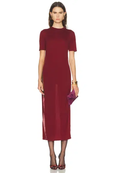 Saint Laurent Short Sleeve Maxi Dress | Thumbnail 2 Saint Laurent Short Sleeve Maxi Dress | Thumbnail 2
