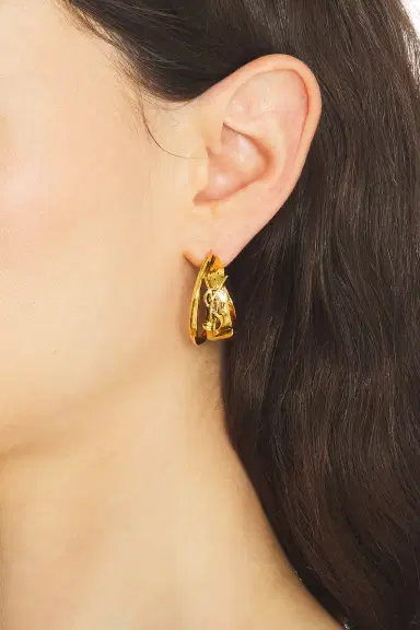 Saint Laurent Creole Roche Earrings | Thumbnail 2 Saint Laurent Creole Roche Earrings | Thumbnail 2