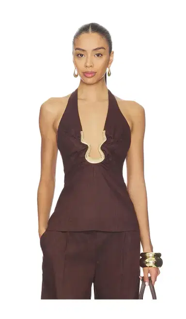 Bardot Cavarly Linen Halter Top | Thumbnail 1 Bardot Cavarly Linen Halter Top | Thumbnail 1