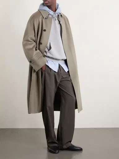 Auralee Two-Tone Cotton-Jersey Hoodie - Men | Thumbnail 2 Auralee Two-Tone Cotton-Jersey Hoodie - Men | Thumbnail 2