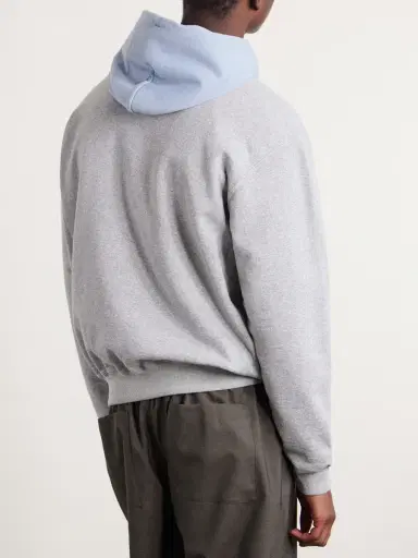 Auralee Two-Tone Cotton-Jersey Hoodie - Men | Thumbnail 4 Auralee Two-Tone Cotton-Jersey Hoodie - Men | Thumbnail 4