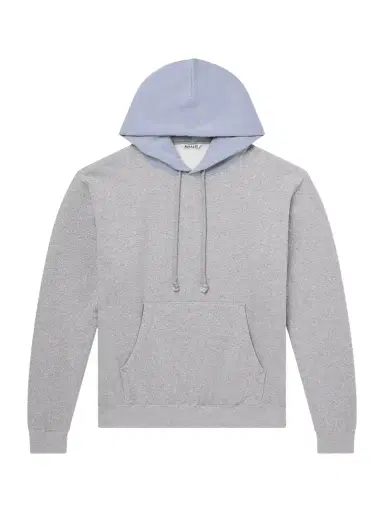 Auralee Two-Tone Cotton-Jersey Hoodie - Men | Thumbnail 1 Auralee Two-Tone Cotton-Jersey Hoodie - Men | Thumbnail 1