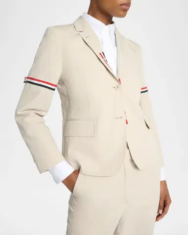 Thom Browne Grosgrain Arm-Band Single-Breasted Cotton Sport Coat | Thumbnail 5 Thom Browne Grosgrain Arm-Band Single-Breasted Cotton Sport Coat | Thumbnail 5