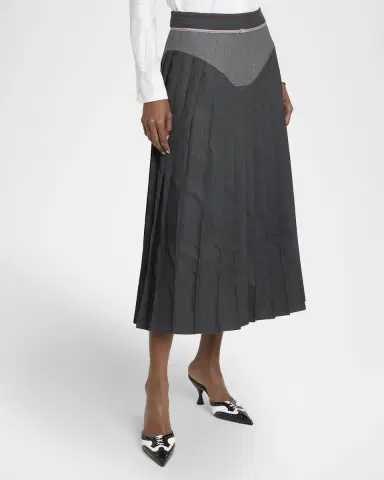 Thom Browne Bikini Pleated Midi Skirt | Thumbnail 4 Thom Browne Bikini Pleated Midi Skirt | Thumbnail 4