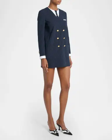 Thom Browne Seersucker Trompe L 'oeil Mini Blazer Dress | Thumbnail 4 Thom Browne Seersucker Trompe L 'oeil Mini Blazer Dress | Thumbnail 4