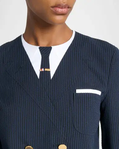 Thom Browne Seersucker Trompe L 'oeil Mini Blazer Dress | Thumbnail 5 Thom Browne Seersucker Trompe L 'oeil Mini Blazer Dress | Thumbnail 5