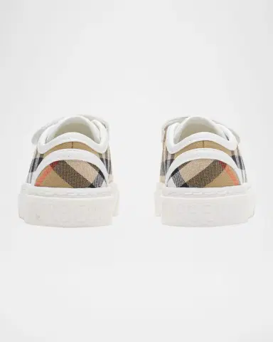 Burberry Kid's Check Cotton Low-Top Sneakers, Toddlers | Thumbnail 3 Burberry Kid's Check Cotton Low-Top Sneakers, Toddlers | Thumbnail 3