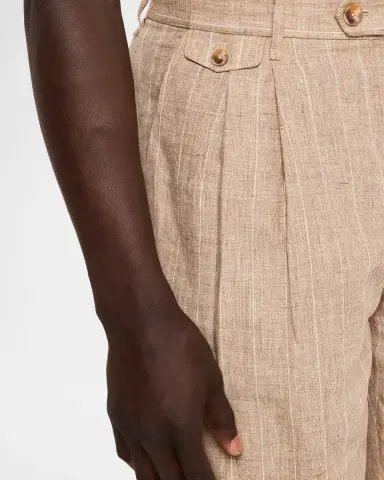 Simkhai Men's Jacob Striped Linen Pleated Pants | Thumbnail 5 Simkhai Men's Jacob Striped Linen Pleated Pants | Thumbnail 5