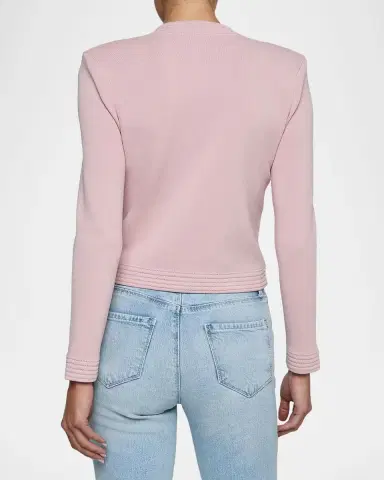 L'Agence Patsy Cropped Crewneck Cardigan | Thumbnail 2 L'Agence Patsy Cropped Crewneck Cardigan | Thumbnail 2
