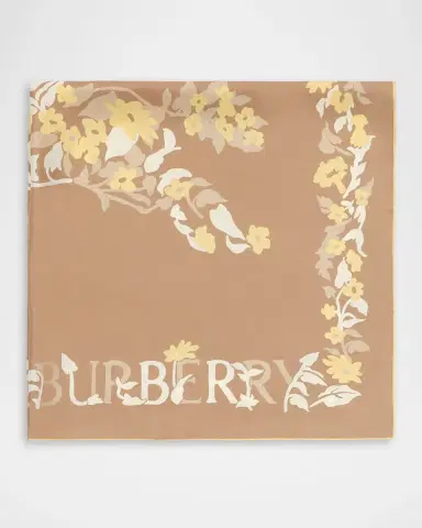 Burberry Floral EKD Silk Scarf | Thumbnail 5 Burberry Floral EKD Silk Scarf | Thumbnail 5