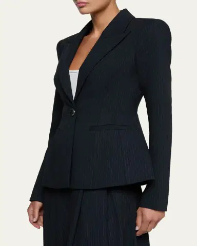L'AGENCE Therese Single-Breasted Pinstripe Blazer | Thumbnail 5 L'AGENCE Therese Single-Breasted Pinstripe Blazer | Thumbnail 5