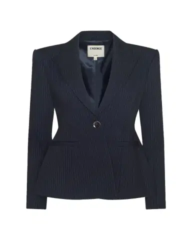 L'AGENCE Therese Single-Breasted Pinstripe Blazer | Thumbnail 1 L'AGENCE Therese Single-Breasted Pinstripe Blazer | Thumbnail 1