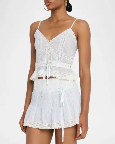 LoveShackFancy Avra Lace-Trim Tank Top | Thumbnail 4 LoveShackFancy Avra Lace-Trim Tank Top | Thumbnail 4