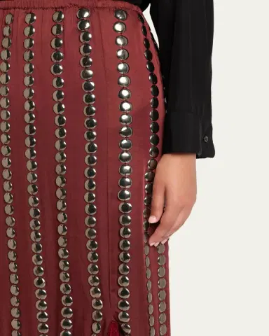 Diotima Coverly Embellished Fringe Midi Skirt | Thumbnail 5 Diotima Coverly Embellished Fringe Midi Skirt | Thumbnail 5