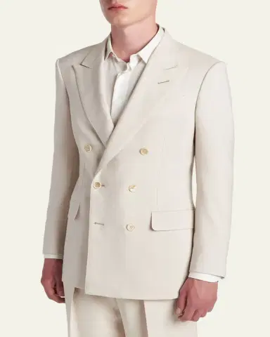 TOM FORD Men's Wool, Cashmere and Silk Double-Breasted Sport Coat | Thumbnail 4 TOM FORD Men's Wool, Cashmere and Silk Double-Breasted Sport Coat | Thumbnail 4