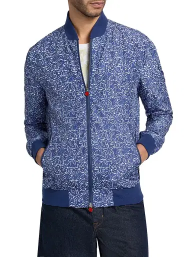 Kiton Men's Floral Swim Bomber Jacket | Thumbnail 3 Kiton Men's Floral Swim Bomber Jacket | Thumbnail 3