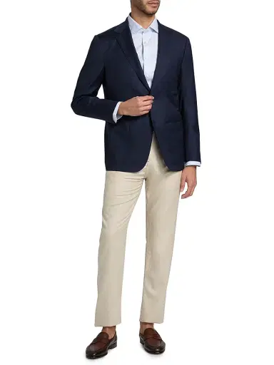 Sartorio Napoli Men's Wool Patch-Pocket Single-Breasted Blazer | Thumbnail 2 Sartorio Napoli Men's Wool Patch-Pocket Single-Breasted Blazer | Thumbnail 2