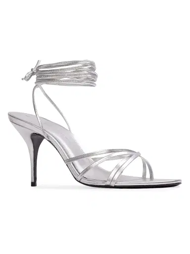 Black Suede Studio Women's Tally 80MM Sandals - Silver Metallic Leather - Size 12 | Thumbnail 2 Black Suede Studio Women's Tally 80MM Sandals - Silver Metallic Leather - Size 12 | Thumbnail 2