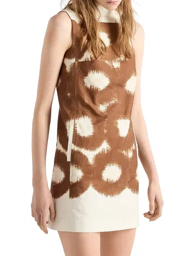 Prada Women's Printed Canvas Mini-Dress - Brown | Thumbnail 4 Prada Women's Printed Canvas Mini-Dress - Brown | Thumbnail 4