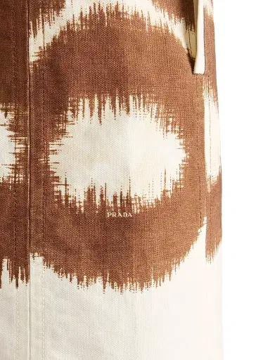 Prada Women's Printed Canvas Mini-Dress - Brown | Thumbnail 6 Prada Women's Printed Canvas Mini-Dress - Brown | Thumbnail 6