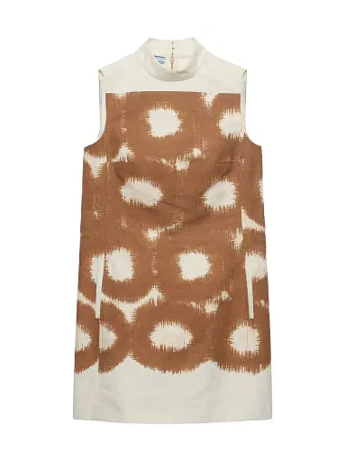 Prada Women's Printed Canvas Mini-Dress - Brown | Thumbnail 1 Prada Women's Printed Canvas Mini-Dress - Brown | Thumbnail 1