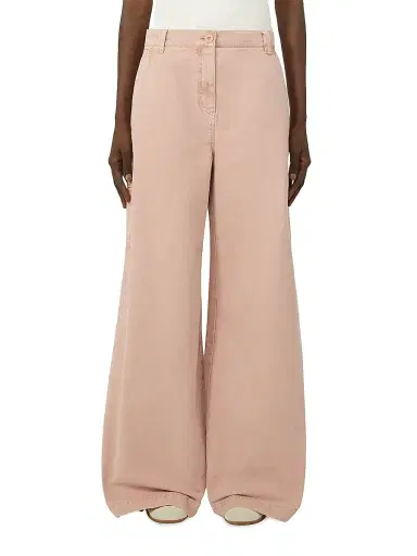 Weekend Max Mara Women's Cotton Canvas Wide Leg Trousers - Pink | Thumbnail 2 Weekend Max Mara Women's Cotton Canvas Wide Leg Trousers - Pink | Thumbnail 2
