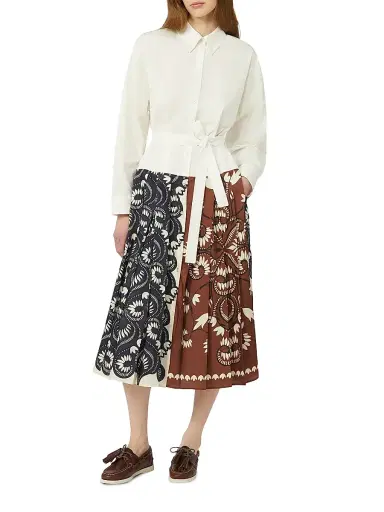 Weekend Max Mara Women's Printed Cotton and Twill Shirt Dress - White Multi | Thumbnail 3 Weekend Max Mara Women's Printed Cotton and Twill Shirt Dress - White Multi | Thumbnail 3