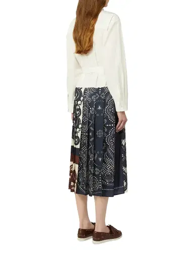Weekend Max Mara Women's Printed Cotton and Twill Shirt Dress - White Multi | Thumbnail 4 Weekend Max Mara Women's Printed Cotton and Twill Shirt Dress - White Multi | Thumbnail 4