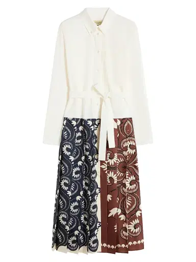 Weekend Max Mara Women's Printed Cotton and Twill Shirt Dress - White Multi | Thumbnail 1 Weekend Max Mara Women's Printed Cotton and Twill Shirt Dress - White Multi | Thumbnail 1