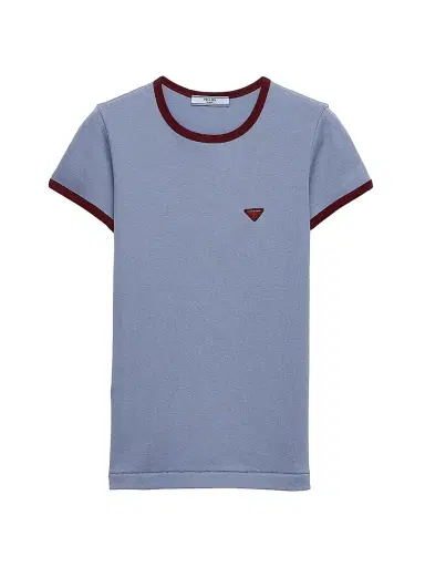 Prada Women's Cotton T-Shirt - Blue | Thumbnail 1 Prada Women's Cotton T-Shirt - Blue | Thumbnail 1