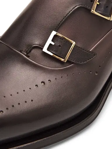 Santoni Men's Kaj Monk-Strap Leather Brogues - Grey - Size 13 | Thumbnail 6 Santoni Men's Kaj Monk-Strap Leather Brogues - Grey - Size 13 | Thumbnail 6
