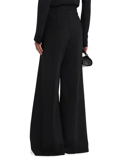 Carolina Herrera Women's Wool High-Rise Wide-Leg Pants - Black | Thumbnail 4 Carolina Herrera Women's Wool High-Rise Wide-Leg Pants - Black | Thumbnail 4