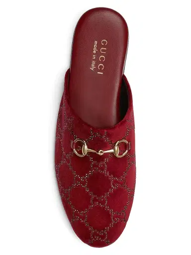 Gucci Women's Lucy Horsebit Velvet Mules - Ros Ancora | Thumbnail 4 Gucci Women's Lucy Horsebit Velvet Mules - Ros Ancora | Thumbnail 4