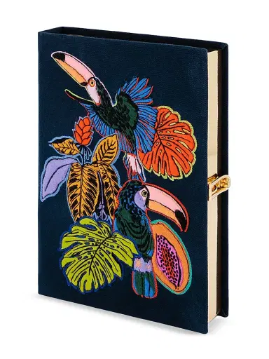 Olympia Le-Tan Women's Tropicalia Embroidered Book Clutch - Ultra Eclipse | Thumbnail 2 Olympia Le-Tan Women's Tropicalia Embroidered Book Clutch - Ultra Eclipse | Thumbnail 2