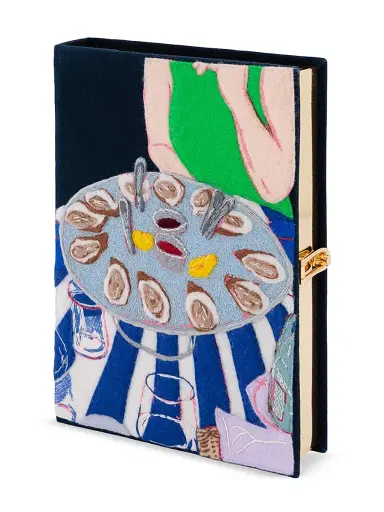 Olympia Le Tan Women's Oysters In Miami Embroidered Book Clutch - Ultra Eclipse | Thumbnail 2 Olympia Le Tan Women's Oysters In Miami Embroidered Book Clutch - Ultra Eclipse | Thumbnail 2