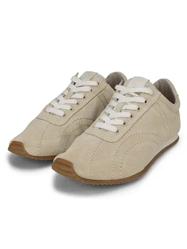 Toteme Women's Flex Low-Top Suede Sneakers - Stone | Thumbnail 2 Toteme Women's Flex Low-Top Suede Sneakers - Stone | Thumbnail 2