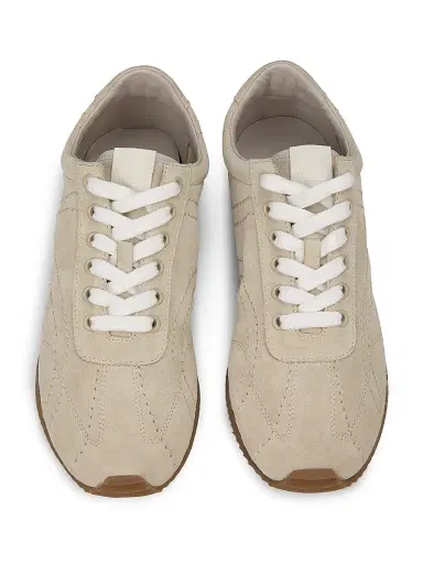 Toteme Women's Flex Low-Top Suede Sneakers - Stone | Thumbnail 4 Toteme Women's Flex Low-Top Suede Sneakers - Stone | Thumbnail 4