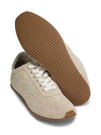 Toteme Women's Flex Low-Top Suede Sneakers - Stone | Thumbnail 6 Toteme Women's Flex Low-Top Suede Sneakers - Stone | Thumbnail 6