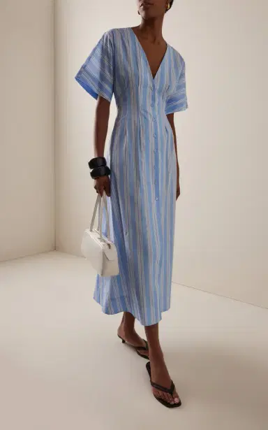Staud Elle Stretch-Cotton Midi Dress | Thumbnail 2 Staud Elle Stretch-Cotton Midi Dress | Thumbnail 2