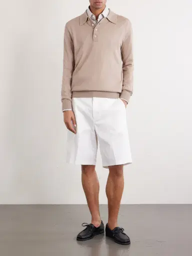 PIACENZA 1733 SIlk and Cashmere-Blend Polo Sweater - Men | Thumbnail 2 PIACENZA 1733 SIlk and Cashmere-Blend Polo Sweater - Men | Thumbnail 2