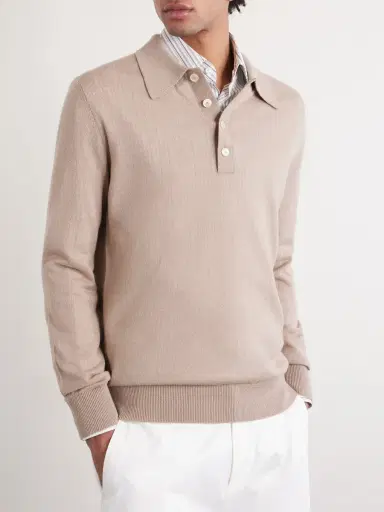 PIACENZA 1733 SIlk and Cashmere-Blend Polo Sweater - Men | Thumbnail 3 PIACENZA 1733 SIlk and Cashmere-Blend Polo Sweater - Men | Thumbnail 3
