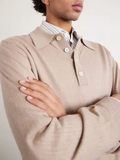 PIACENZA 1733 SIlk and Cashmere-Blend Polo Sweater - Men | Thumbnail 5 PIACENZA 1733 SIlk and Cashmere-Blend Polo Sweater - Men | Thumbnail 5