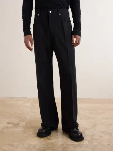 Rick Owens Geth Straight-Leg Virgin Wool Trousers - Men | Thumbnail 3 Rick Owens Geth Straight-Leg Virgin Wool Trousers - Men | Thumbnail 3