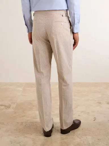 Polo Ralph Lauren Straight-Leg Pleated Striped Cotton-Seersucker Suit Trousers - Men | Thumbnail 4 Polo Ralph Lauren Straight-Leg Pleated Striped Cotton-Seersucker Suit Trousers - Men | Thumbnail 4