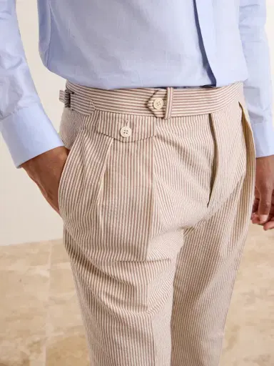 Polo Ralph Lauren Straight-Leg Pleated Striped Cotton-Seersucker Suit Trousers - Men | Thumbnail 5 Polo Ralph Lauren Straight-Leg Pleated Striped Cotton-Seersucker Suit Trousers - Men | Thumbnail 5