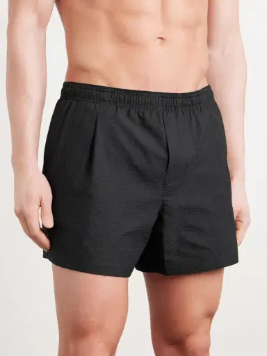 Our Legacy Boxer Trunk Straight-Leg Mid-Length Seersucker Swim Shorts - Men | Thumbnail 2 Our Legacy Boxer Trunk Straight-Leg Mid-Length Seersucker Swim Shorts - Men | Thumbnail 2