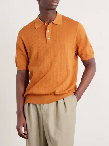 Hartford Pointelle-Knit Cotton Polo Shirt - Men | Thumbnail 3 Hartford Pointelle-Knit Cotton Polo Shirt - Men | Thumbnail 3