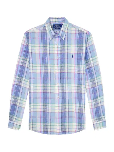 Polo Ralph Lauren Button-Down Collar Logo-Embroidered Checked Linen Shirt - Men | Thumbnail 1 Polo Ralph Lauren Button-Down Collar Logo-Embroidered Checked Linen Shirt - Men | Thumbnail 1