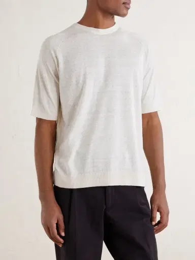 PIACENZA 1733 Silk and Linen-Blend T-Shirt - Men | Thumbnail 3 PIACENZA 1733 Silk and Linen-Blend T-Shirt - Men | Thumbnail 3