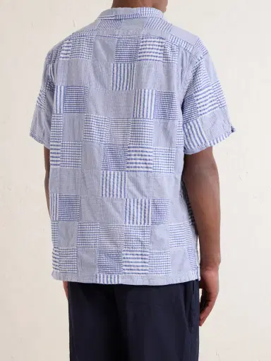 Polo Ralph Lauren Convertible-Collar Logo-Embroidered Patchwork Cotton-Seersucker Shirt - Men | Thumbnail 4 Polo Ralph Lauren Convertible-Collar Logo-Embroidered Patchwork Cotton-Seersucker Shirt - Men | Thumbnail 4